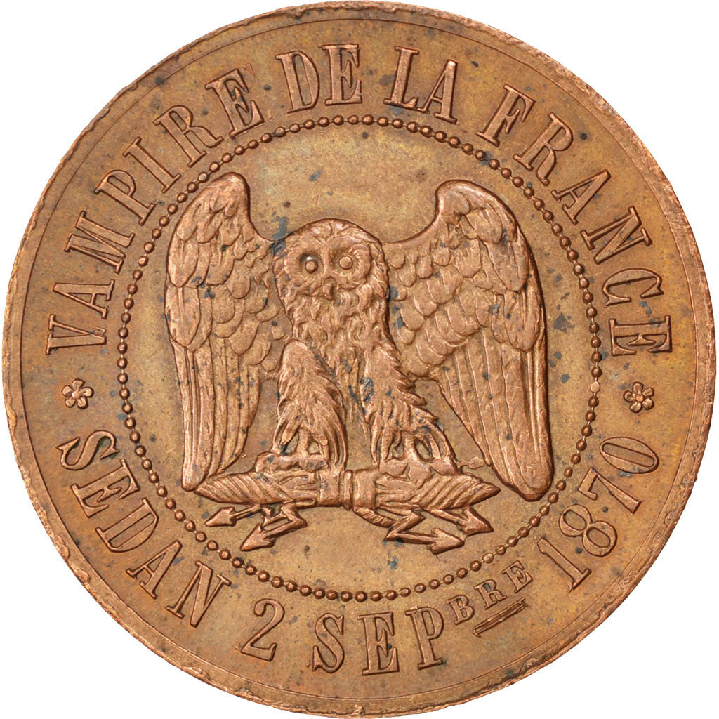 FRANCE, 10 Centimes, 1870, EF(40-45), Bronze, 12.29