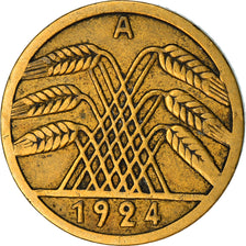 Moneta, GERMANIA, REPUBBLICA DI WEIMAR, 5 Reichspfennig, 1924, Berlin, BB