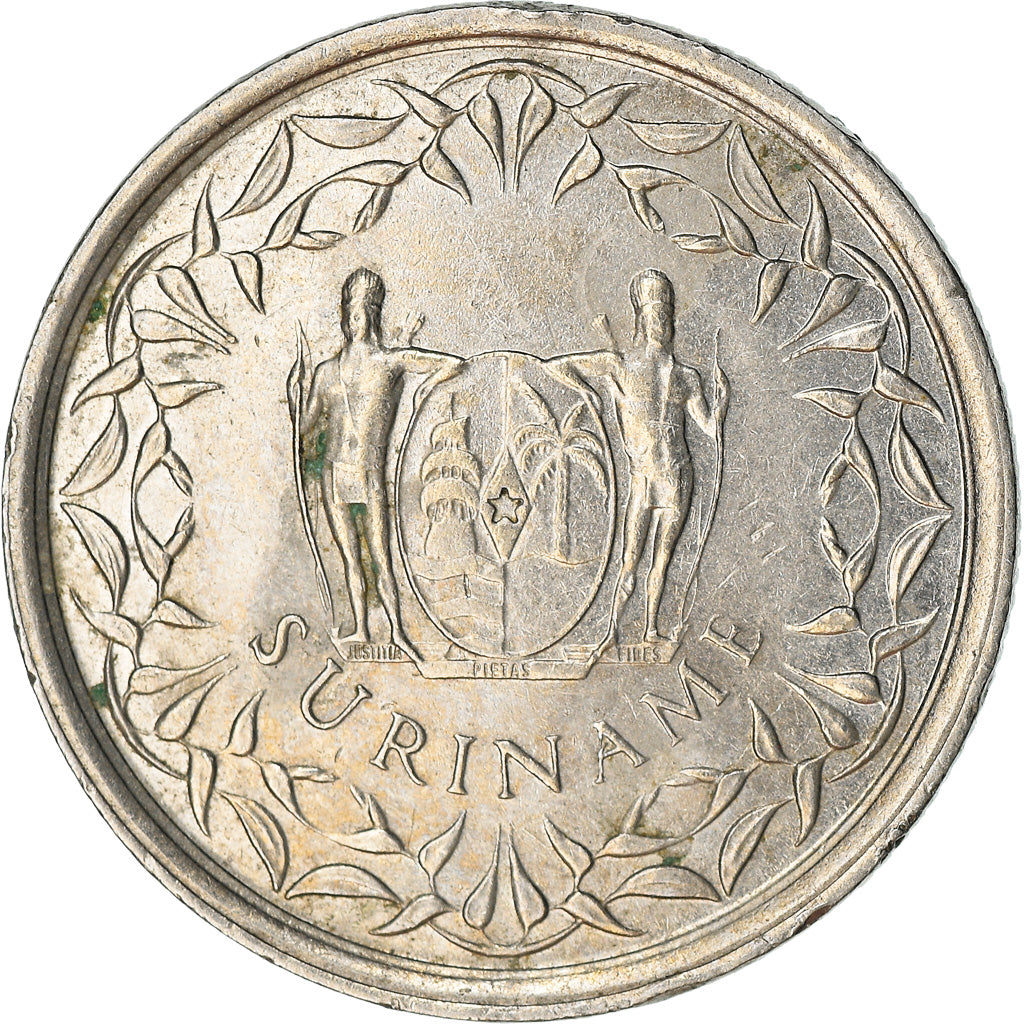 Moneta, Suriname, 25 Cents, 1985, BB, Rame-nichel, KM:14