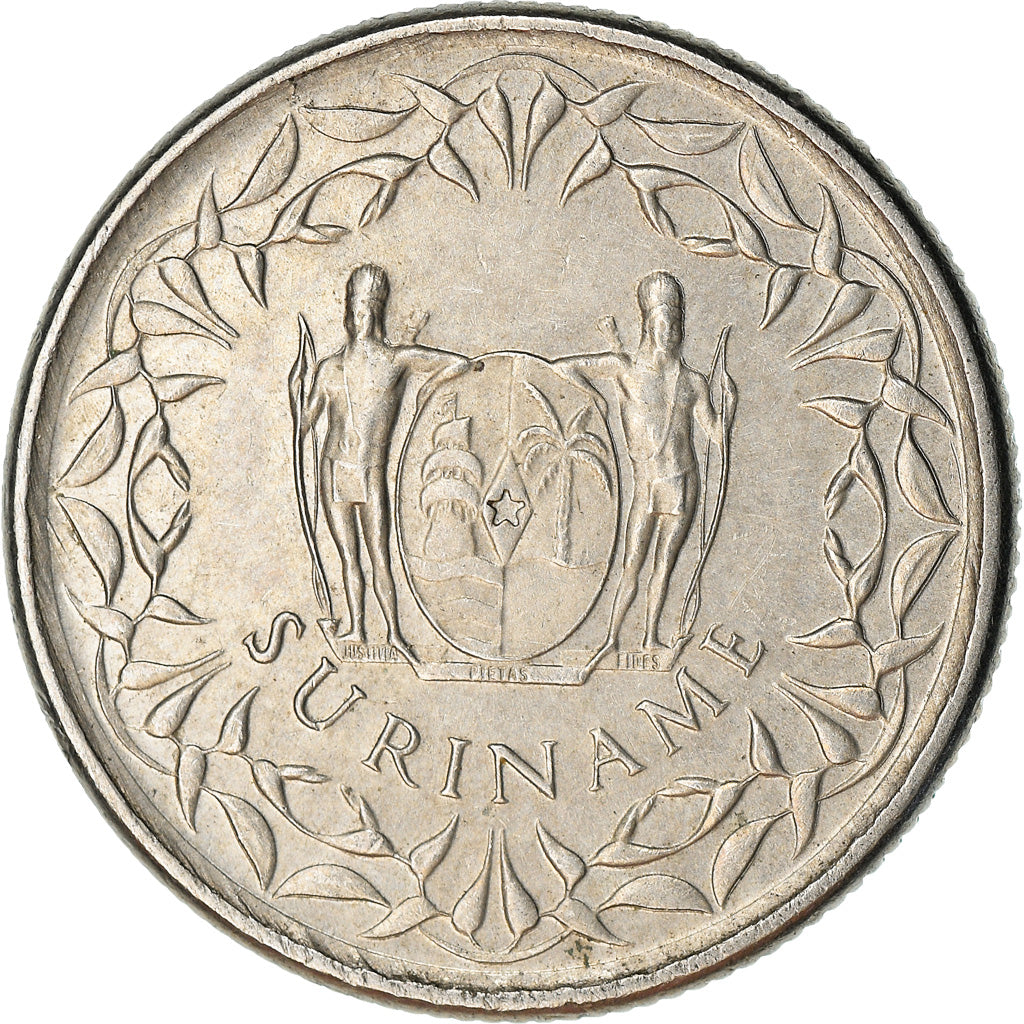 Coin, Surinam, 25 Cents, 1987, EF(40-45), Nickel plated steel, KM:14A
