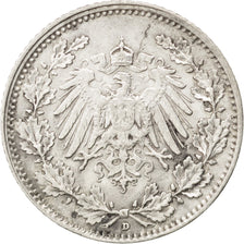 Münze, GERMANY - EMPIRE, 1/2 Mark, 1916, Munich, SS, Silber, KM:17