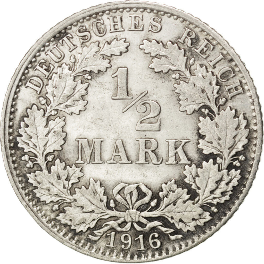 Münze, GERMANY - EMPIRE, 1/2 Mark, 1916, Munich, SS, Silber, KM:17