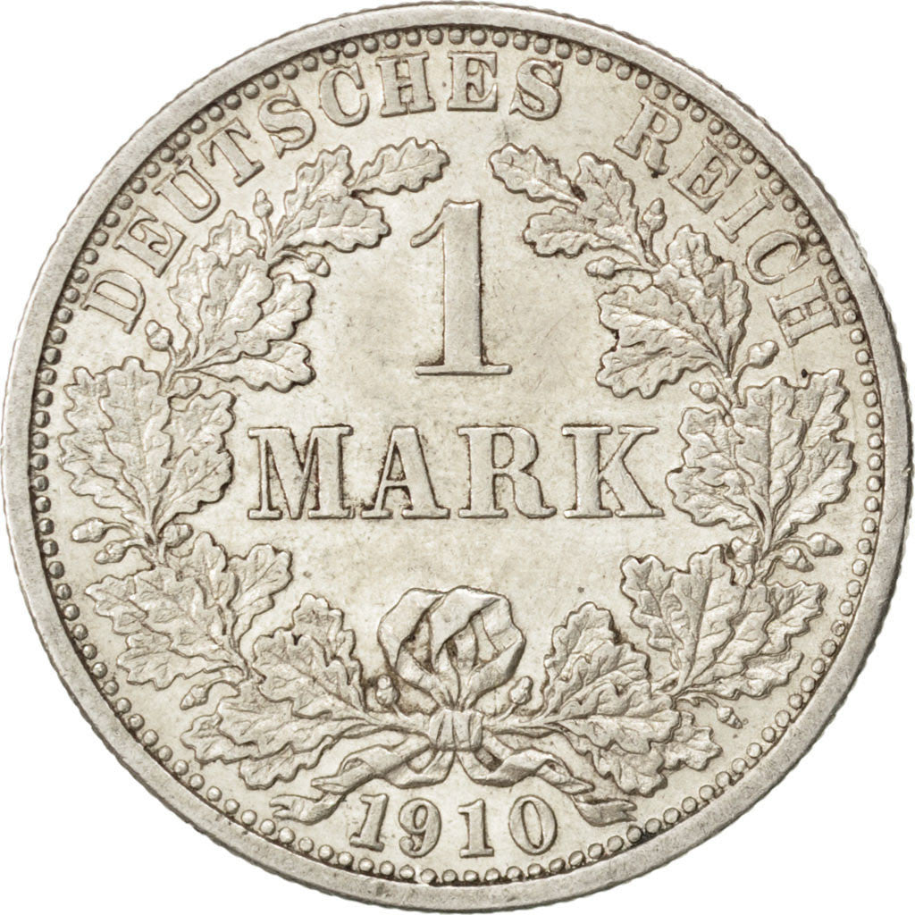 Coin, GERMANY - EMPIRE, Wilhelm II, Mark, 1910, Stuttgart, AU(50-53), Silver