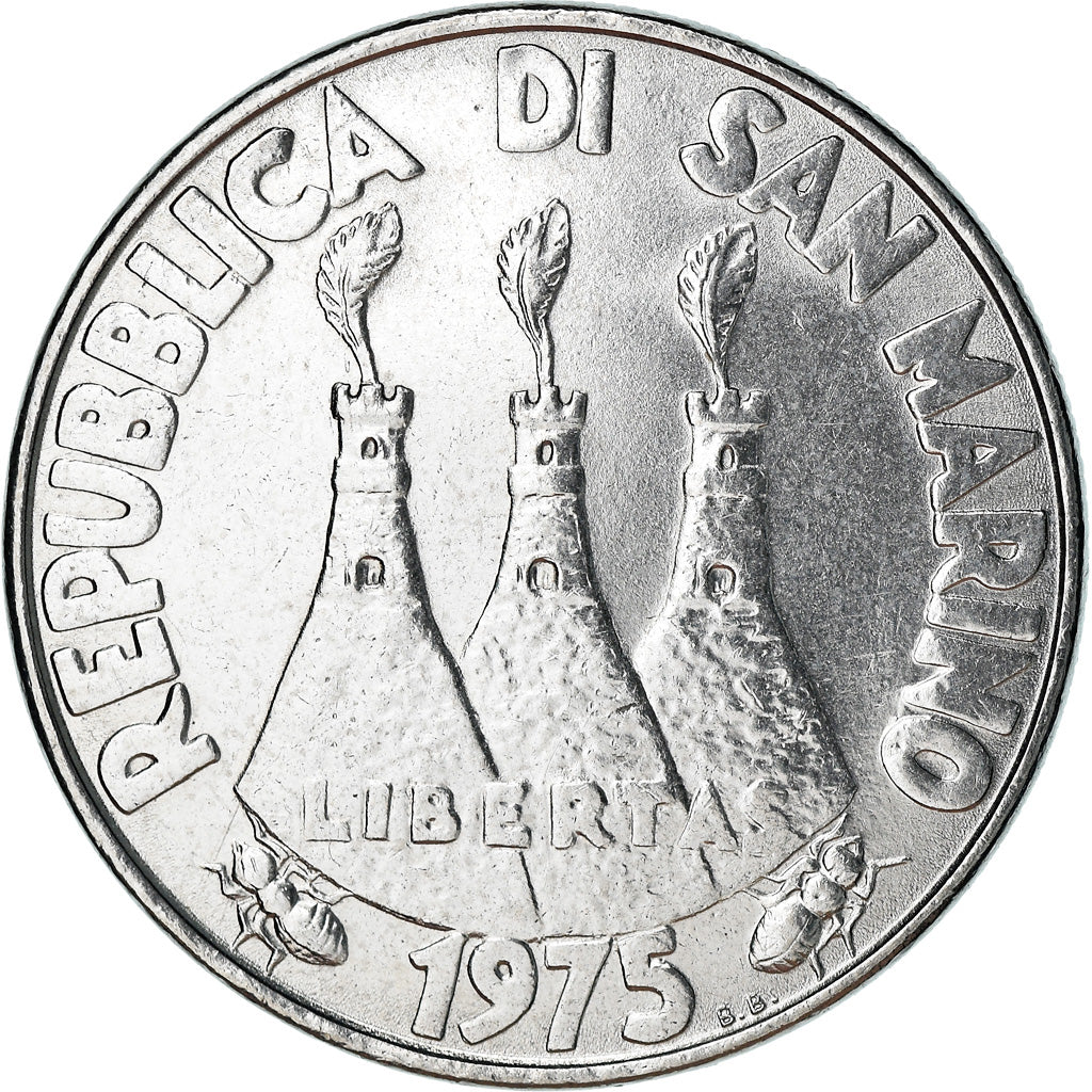 Monnaie, San Marino, 100 Lire, 1975, Rome, TTB+, Steel, KM:46