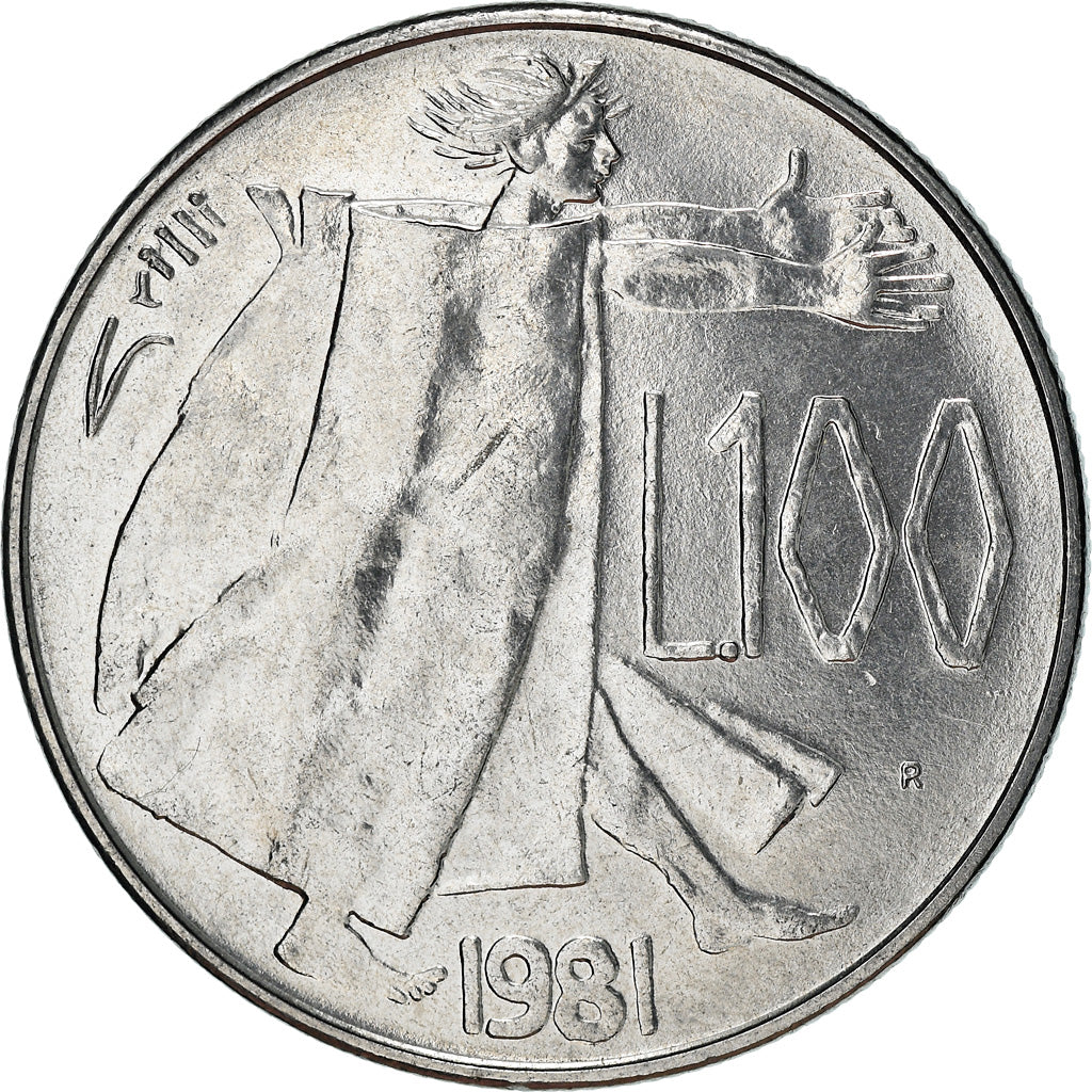 Moneta, San Marino, 100 Lire, 1981, SPL-, Acciaio, KM:122