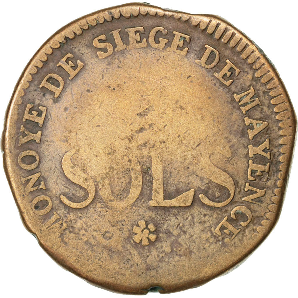 Stati tedeschi, MAINZ, Friedrich Karl Josef, 5 Sols, 1793, B, Rame, KM:603, G...