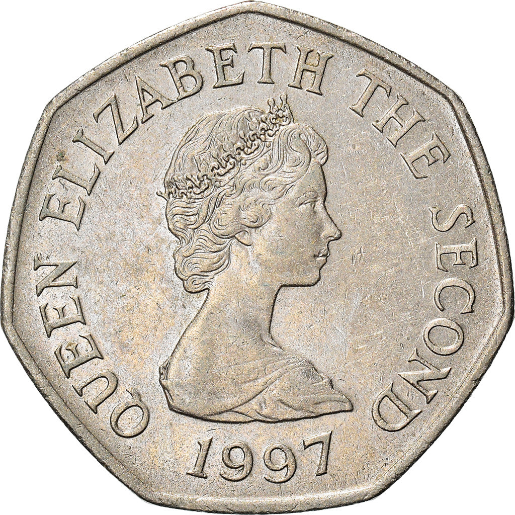 Moneda, Jersey, Elizabeth II, 50 Pence, 1997, MBC, Cobre - níquel, KM:58.2