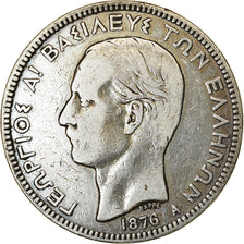 Coin, Greece, George I, 5 Drachmai, 1876, Paris, VF(30-35), Silver, KM:46