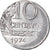 Coin, Brazil, 10 Centavos, 1974, planchet error, AU(55-58), Stainless Steel