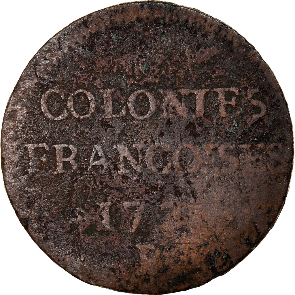 Moneda, América: Luisiana, Acadia, Canadá, Louis XV, 9 Deniers, Uncertain