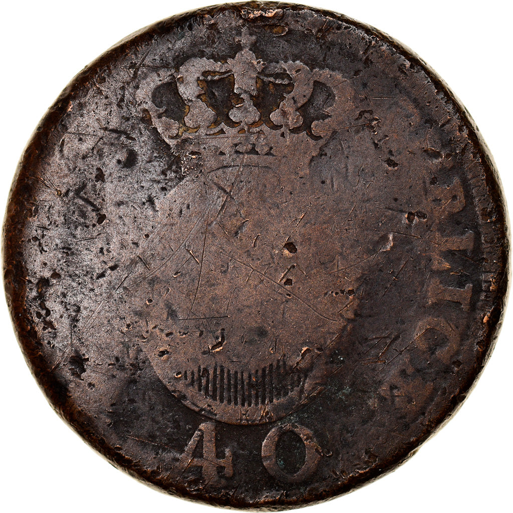 Münze, Portugal, Jo, 40 Reis, Pataco, 1812, SGE+, Bronze, KM:345.1