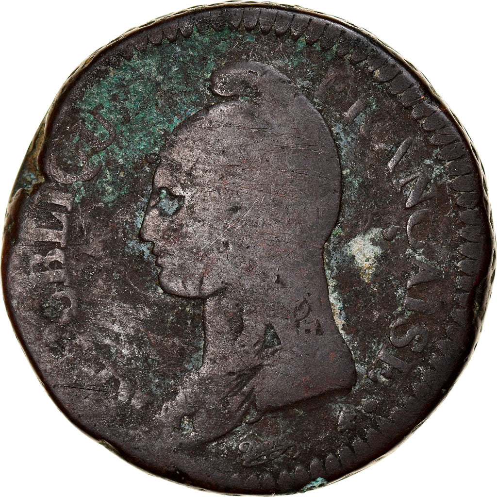 Coin, France, Dupré, Decime, AN 5, Paris, F(12-15), Bronze, KM:644.1