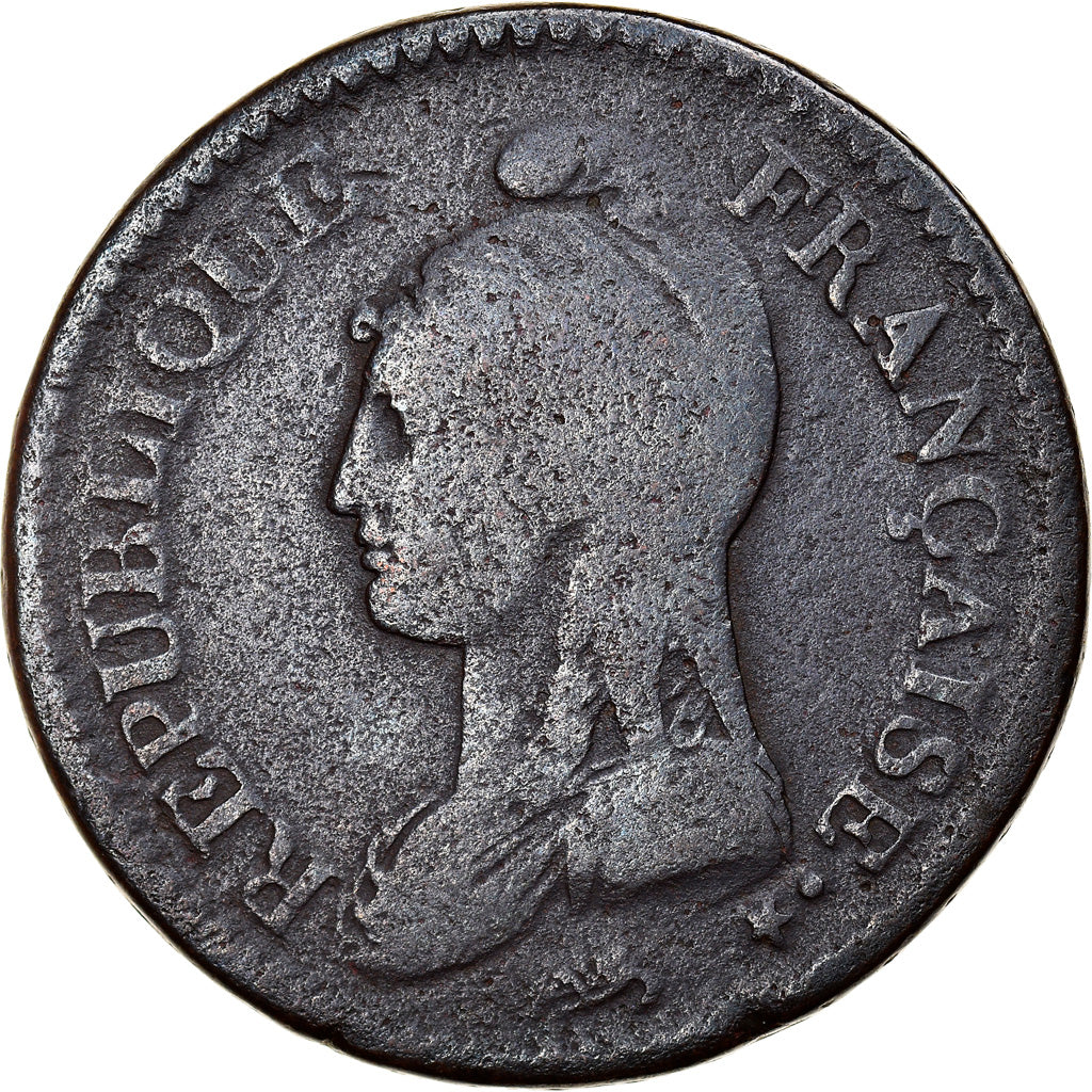 Coin, France, Dupré, Decime, AN 7, Lille, VF(20-25), Bronze, KM:644.11