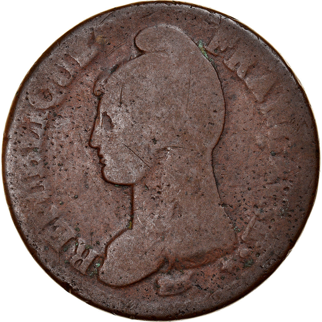 Monnaie, France, Dupré, 2 Décimes, AN 5, Paris, TB, Bronze, Gadoury:300