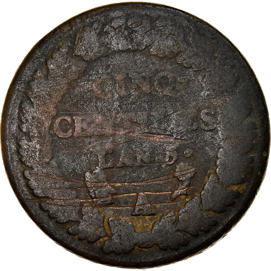 Münze, Frankreich, Dupré, 5 Centimes, AN 5, Paris, SGE+, Bronze, KM:640.1