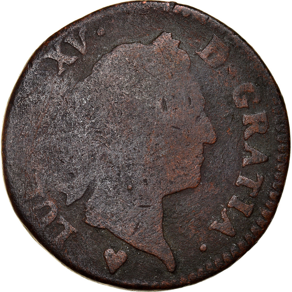 Moneta, Francia, Louis XV, Sol, 1774, Strasbourg, B, Rame
