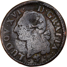 Munten, Frankrijk, Louis XVI, Sol ou sou, Sol, 1784, Bayonne, ZG+, Koper