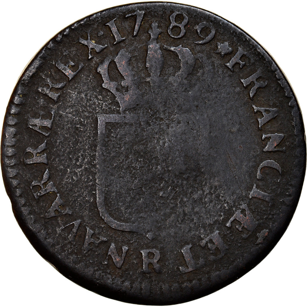 Monnaie, France, Louis XVI, Sol ou sou, Sol, 1789, Orléans, B+, Cuivre