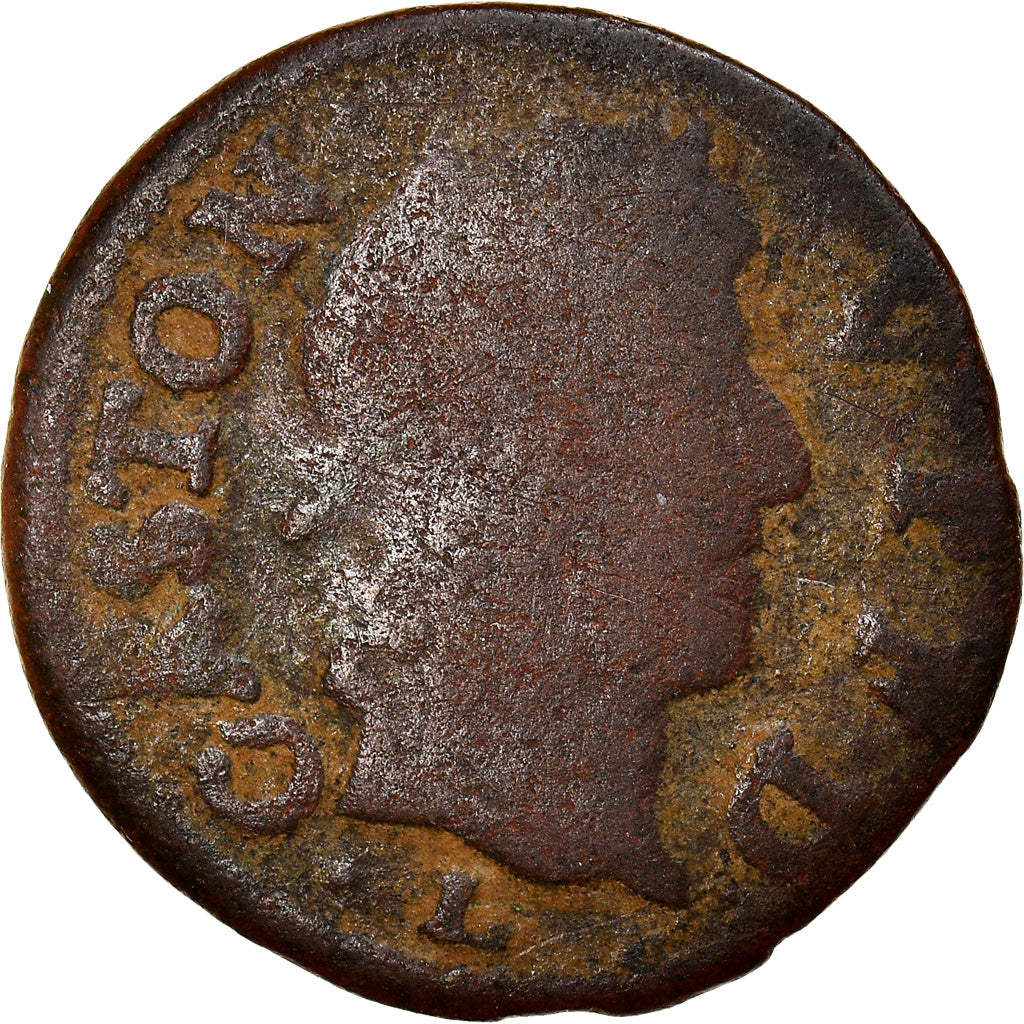 Münze, Frankreich, DOMBES, Gaston d'Orléans, Denier Tournois, 1652, Trévoux