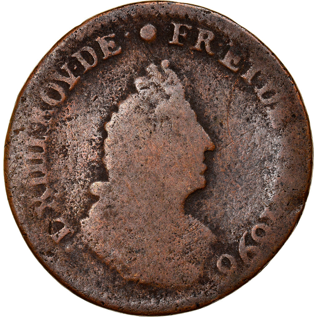 Coin, France, Louis XIV, Liard de France au buste âgé, troisième type, Liard