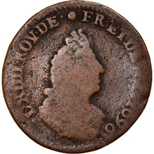 Coin, France, Louis XIV, Liard de France au buste âgé, troisième type, Liard