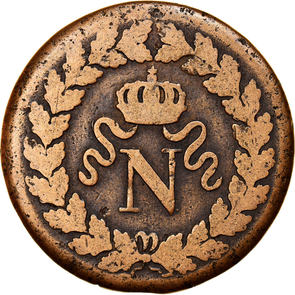 Monnaie, France, Napoléon I, Decime, 1814, Strasbourg, TB, Bronze