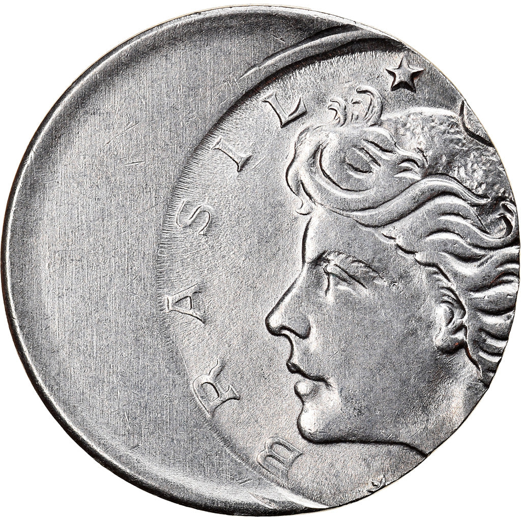 Monnaie, Brésil, 2 Centavos, 1969, error off center strike, TTB+, Stainless