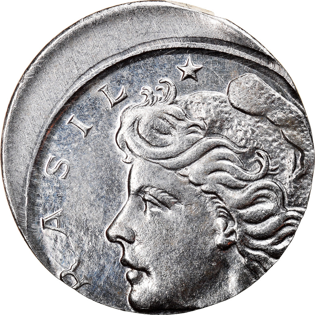 Moeda, Brasil, 2 Centavos, 1969, planchet error, AU(50-53), Aço Inoxidável