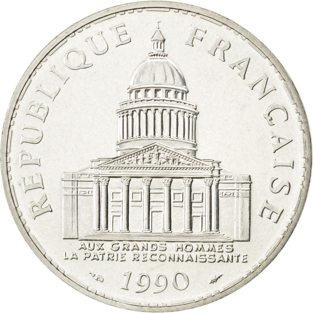 Coin, France, Panthéon, 100 Francs, 1990, Paris, MS(64), Silver, KM:951.1