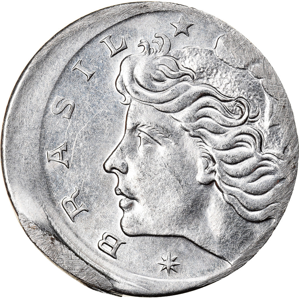 Monnaie, Brésil, 5 Centavos, 1969, error off center strike, TTB+, Stainless