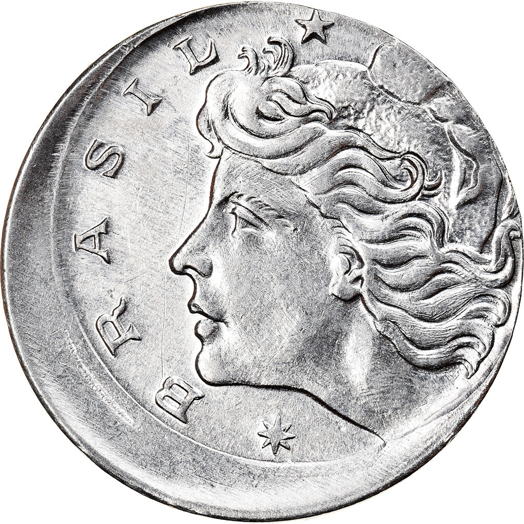 Monnaie, Brésil, 5 Centavos, 1969, error off center strike, TTB+, Stainless