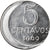 Coin, Brazil, 5 Centavos, 1969, error off center strike, AU(55-58), Stainless