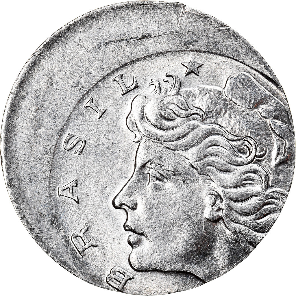 Moeda, Brasil, 5 Centavos, 1969, error off center strike, AU(55-58), Aço