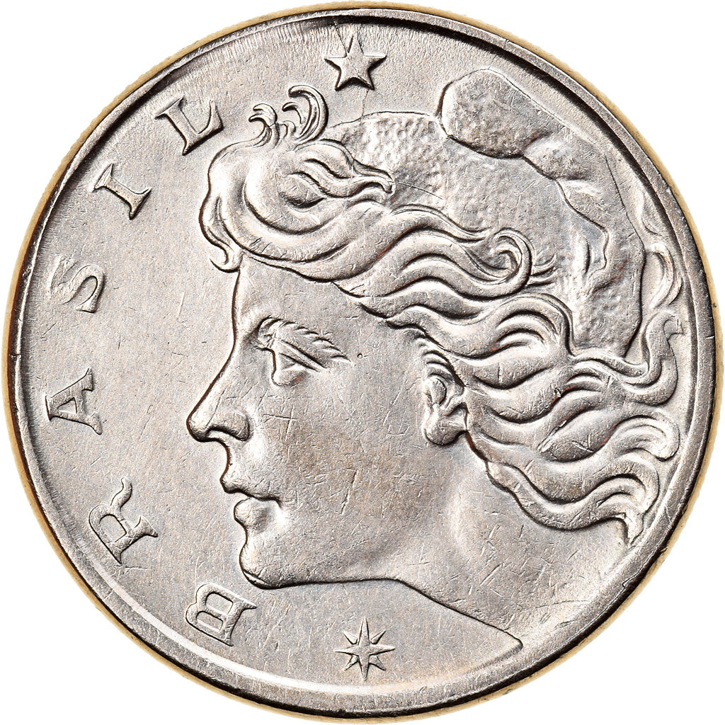 Monnaie, Brésil, 10 Centavos, 1967, error die break, TTB+, Copper-nickel