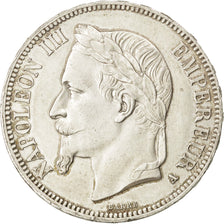 FRANCE, Napoléon III, 5 Francs, 1867, Paris, KM #799.1, AU(50-53), Silver, G...