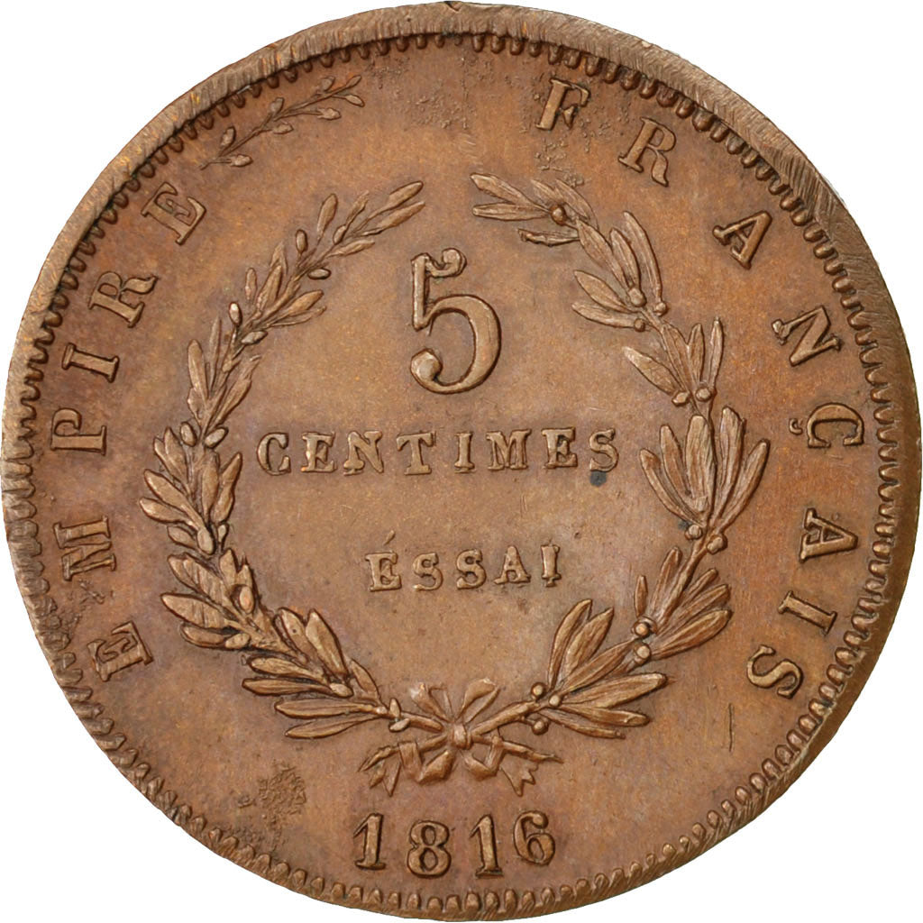 FRANCE, Napoleon II, 5 Centimes, 1816, KM #E8, AU(50-53), Bronze, Gadoury #133