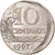 Coin, Brazil, 10 Centavos, 1967, error off center strike, EF(40-45)
