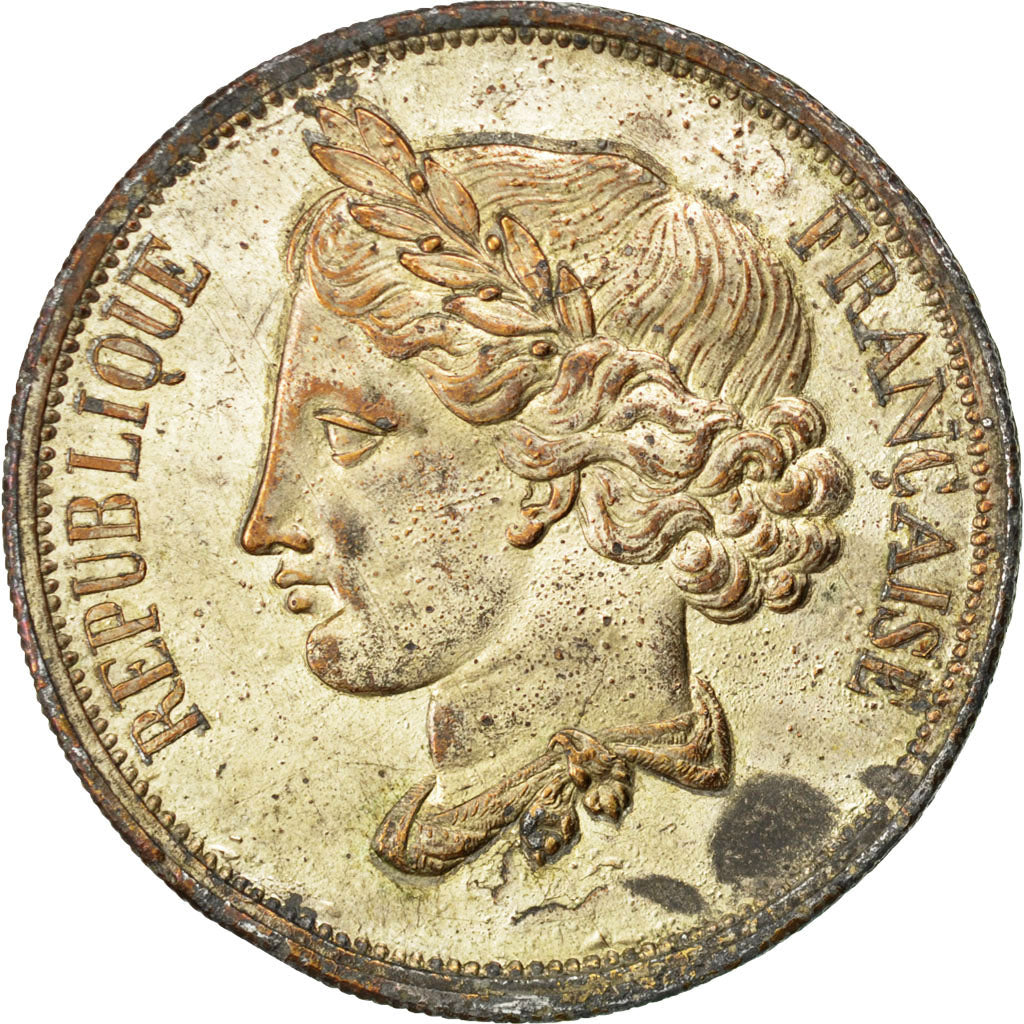 FRANCE, 5 Francs, 1848, EF(40-45), Tin, Gadoury #697P, 51.90