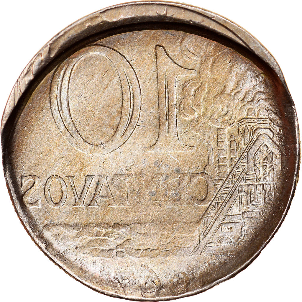 Moneta, Brasile, 10 Centavos, 1967, error partial brockage, BB, Rame-nichel