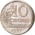 Moneda, Brasil, 10 Centavos, 1967, cupped off center strike error, MBC, Cobre -