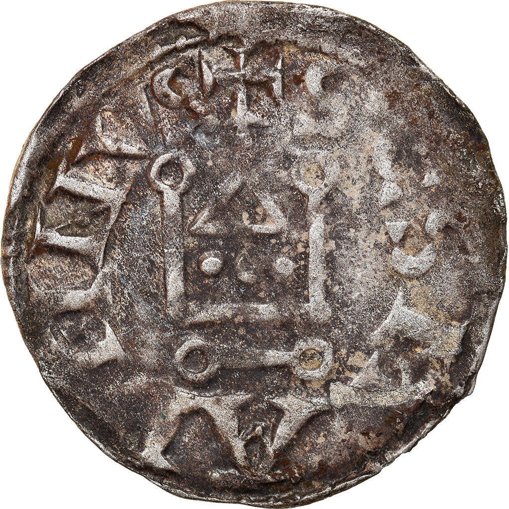 Moneda, Francia, Touraine, Denier, 1150-1200, Saint-Martin de Tours, MBC, Plata