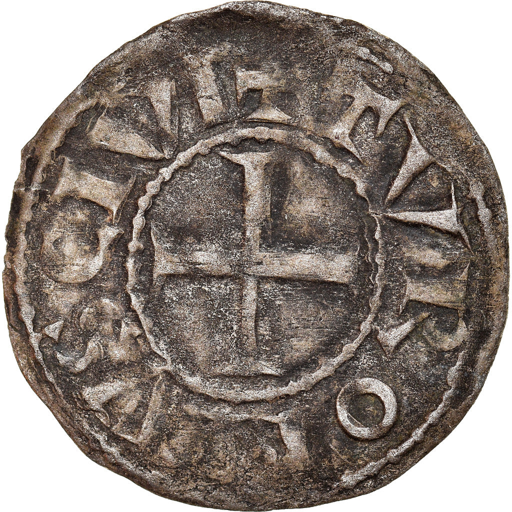Moneda, Francia, Touraine, Denier, 1150-1200, Saint-Martin de Tours, MBC, Plata