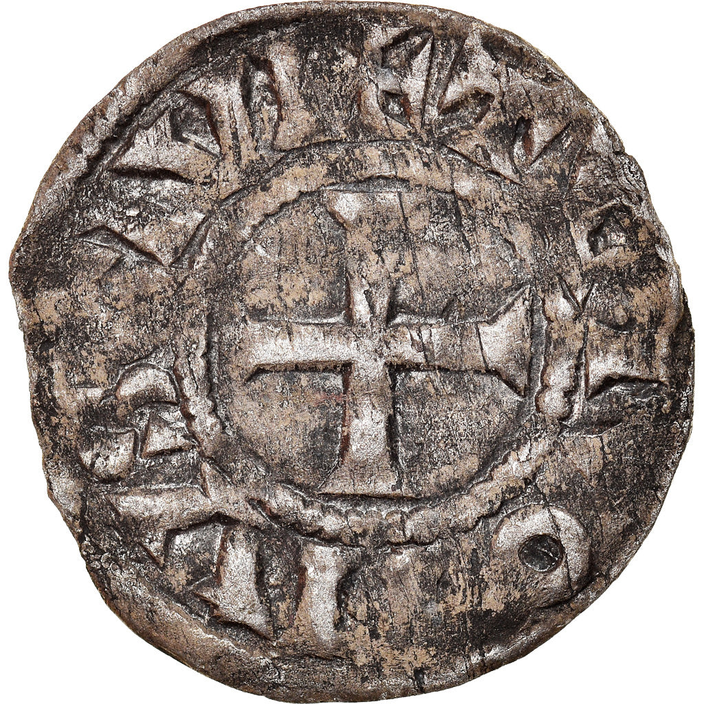 Moeda, França, Touraine, Denier, 1150-1200, Saint-Martin de Tours, EF(40-45)