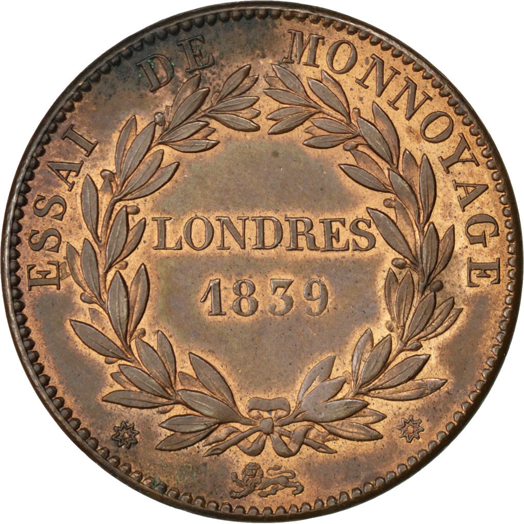 FRANCE, 1 Décime, 1839, AU(55-58), Bronze, Gadoury #211, 16.31