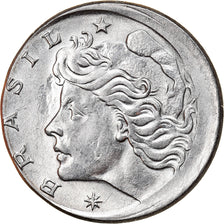 Monnaie, Brésil, 10 Centavos, 1975, error off center strike, TTB, Stainless