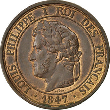 FRANCE, 5 Centimes, 1847, KM #Pn36, AU(55-58), Bronze, Gadoury #148, 7.31