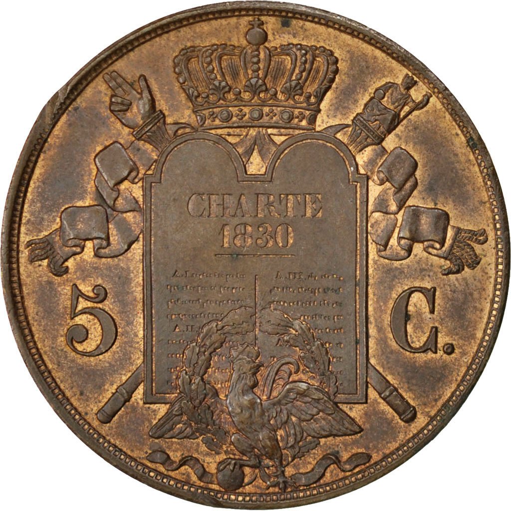 FRANCE, 5 Centimes, 1847, KM #Pn36, AU(55-58), Bronze, Gadoury #148, 7.31