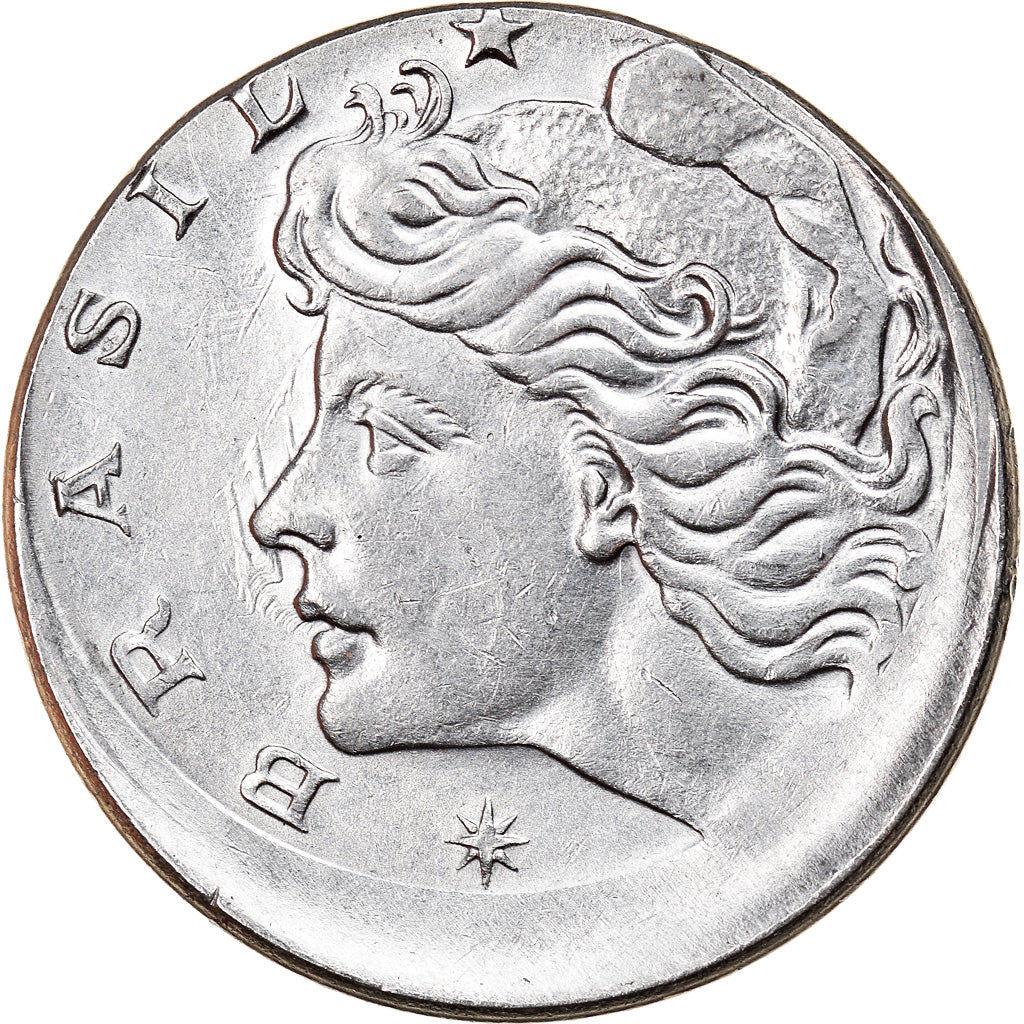 Moneta, Brasile, 10 Centavos, 1975, error off center strike, SPL-, Acciaio