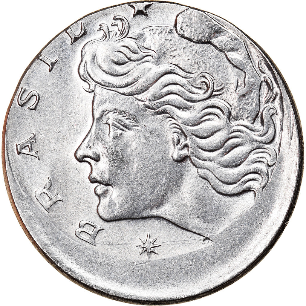 Moneta, Brazylia, 10 Centavos, 1975, error off center strike, AU(55-58), Stal