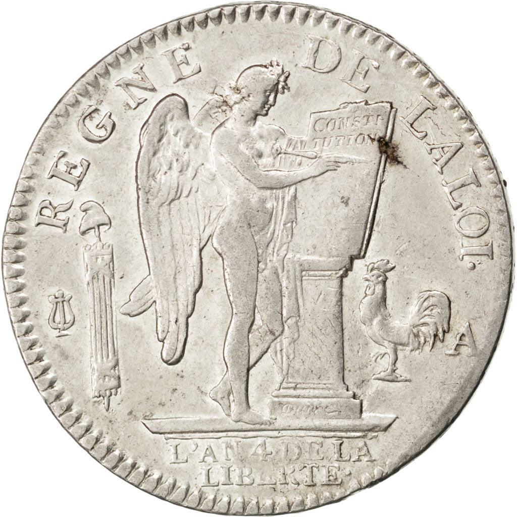 FRANCE, Écu de 6 livres françois, ECU, 6 Livres, 1792, Paris, KM #615.1, AU...